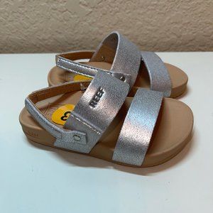 Reef Little Cushion Bounce Vista Sandals Girl's Silver NWT